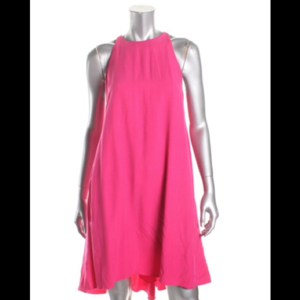 Rachel Roy - Hi Low Trapeze Dress w/ pockets PINK